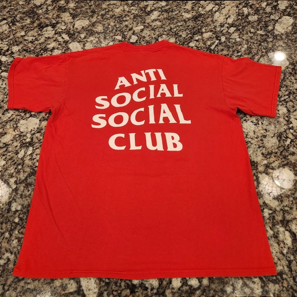 Anti Social Social Club Red Tee with White Logo - Picture 1 of 3